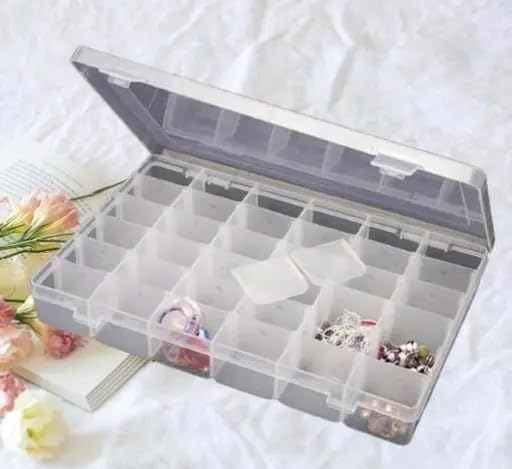 Women’s Plastic Jewellery Grid Organizer Box with Imitation Adjustable Dividers 36 Grid Boxes for Travel, Home, Storage Box for MACKUP, Jewellery Vanity Box NO |Type -647 for Home and Kitchen