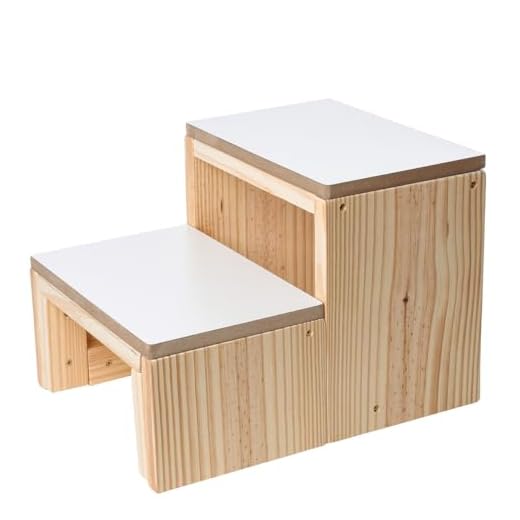 Escada Escadinha Auxiliar 2 Degraus Maca Estética Hospitalar 150 Kg Madeira Maciça Reforçada Branco