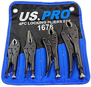 US PRO 4PC Locking Pliers Set 5" 6.5" 7" 10" Mole Vice Clamp 1676