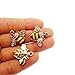 JulieWang 12pcs Enamel Bees Charms for Women Jewelry Necklace Making Pendants (Gold)