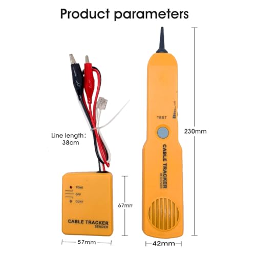 Image of Multi-Purpose Cable Finder and Circuit Tester Kit with Tone Generator,Wire Tracer,Cable Tracker,Clips & RJ11 Plug
