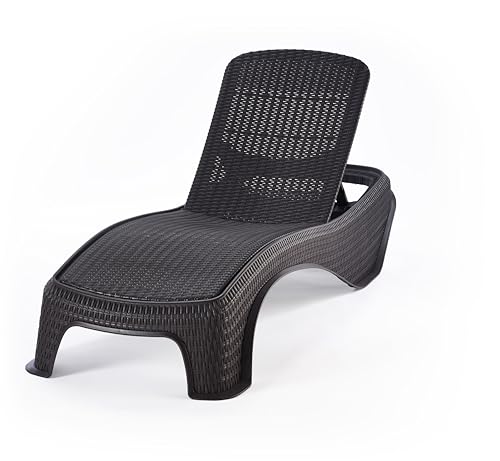 Allibert 217341 Liegestuhl aus Polypropylen, 199 x 79 x 34 cm, anthrazitfarben