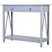 Produktbild HOMCOM Konsolentisch, Beistelltisch mit 2 Schubladen, Sideboard, Eingang, Massivholz, Grau,106 x 36 x 85 cm