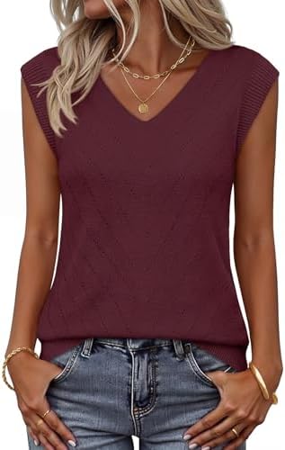 MEROKEETY Women's Summer Spring Sleeveless Tank Top 2026 V Neck K...