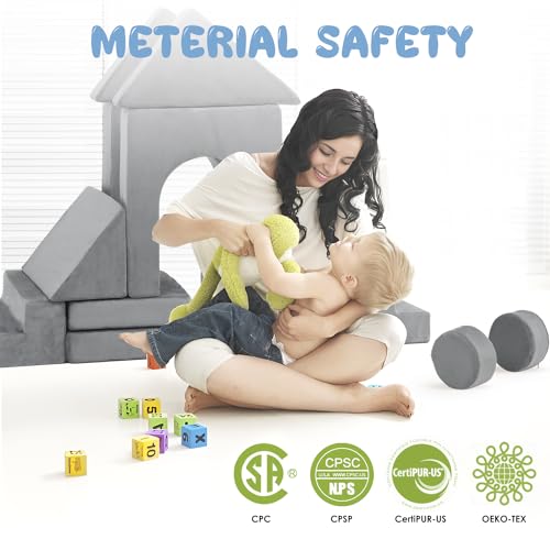 image for Domiqut 22Pcs Modular Kids Play Couch, Floor Sofa for Children, 1000+D