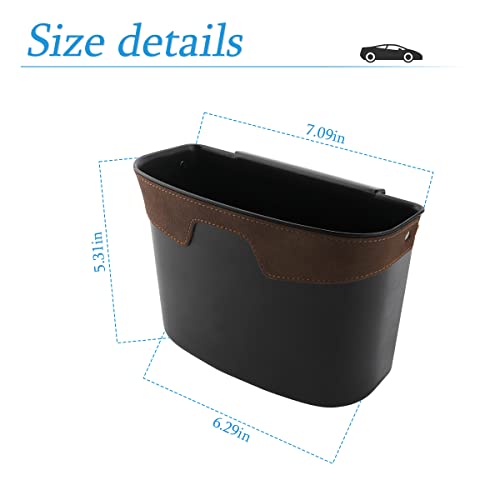 Image of AUCELI Car Trash Can, Dustbin Container for Auto Seatback, Hanging Mini Car Garbage Bin, Portable Rubbish Waste Basket Storage Organizer with Clip, Interior Accessories for Vehicle Home Office
