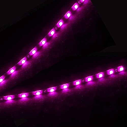 Tira LED flexible impermeable para auto 12V 30 cm morada miniatura 4