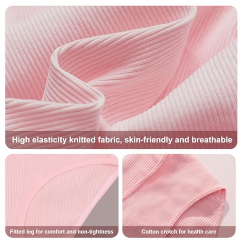 Datoucai Garden Womens Underwear Cotton Bikini Panties Soft Hipster Panty Ladies Stretch Full Briefs 6 Pack Pink-s