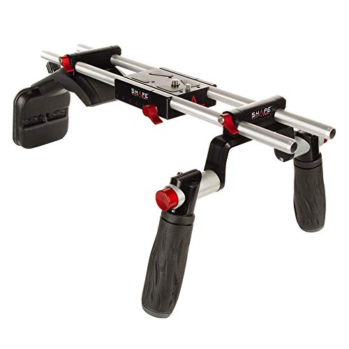 Image of SHAPE Canon C100, C300, C500 Shoulder Mount with a Pair of Handle stabilizer with Patented Push-Button System