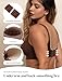 COMFELIE Seamless Wireless Minimizer Bra for Women, Full Coverage V-Neck Supportive Wirefree Breathable & Comfortable with Adjustable Straps Dark Brown