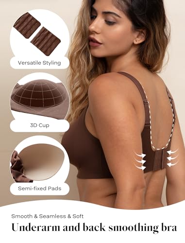 COMFELIE Seamless Wireless T-Shirt Bra for Women No Underwire Full Coverage4