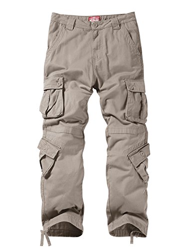 Image of Match Men's Wild Retro Multi-Pockets Utility Casual Cotton Cargo Trousers #3357
