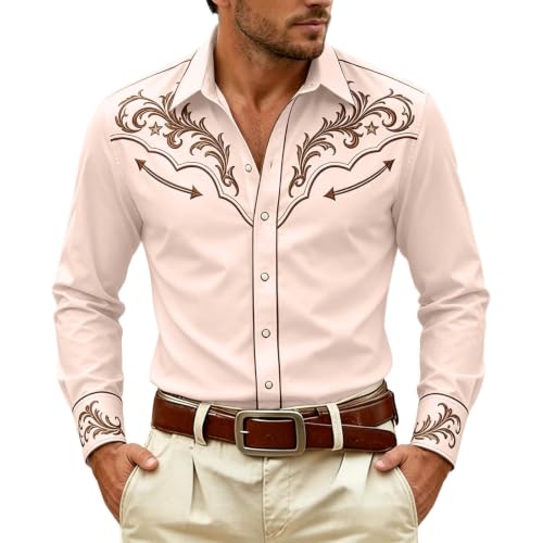 Chemise homme été : style western classique intemporel à manches longues