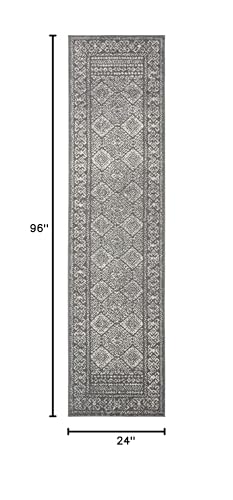 image for SAFAVIEH Tulum Collection Runner Rug - 2' x 8', Dark Grey & Ivory, Mor