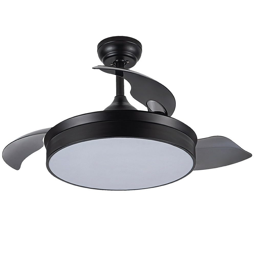 FABRILAMP TODOLAMPARA – CEILING FAN LED LIGHT DC BLACK COVE REMOTE BLADES 91D 6 SPEEDS REMOTE+TIME+MEMORY