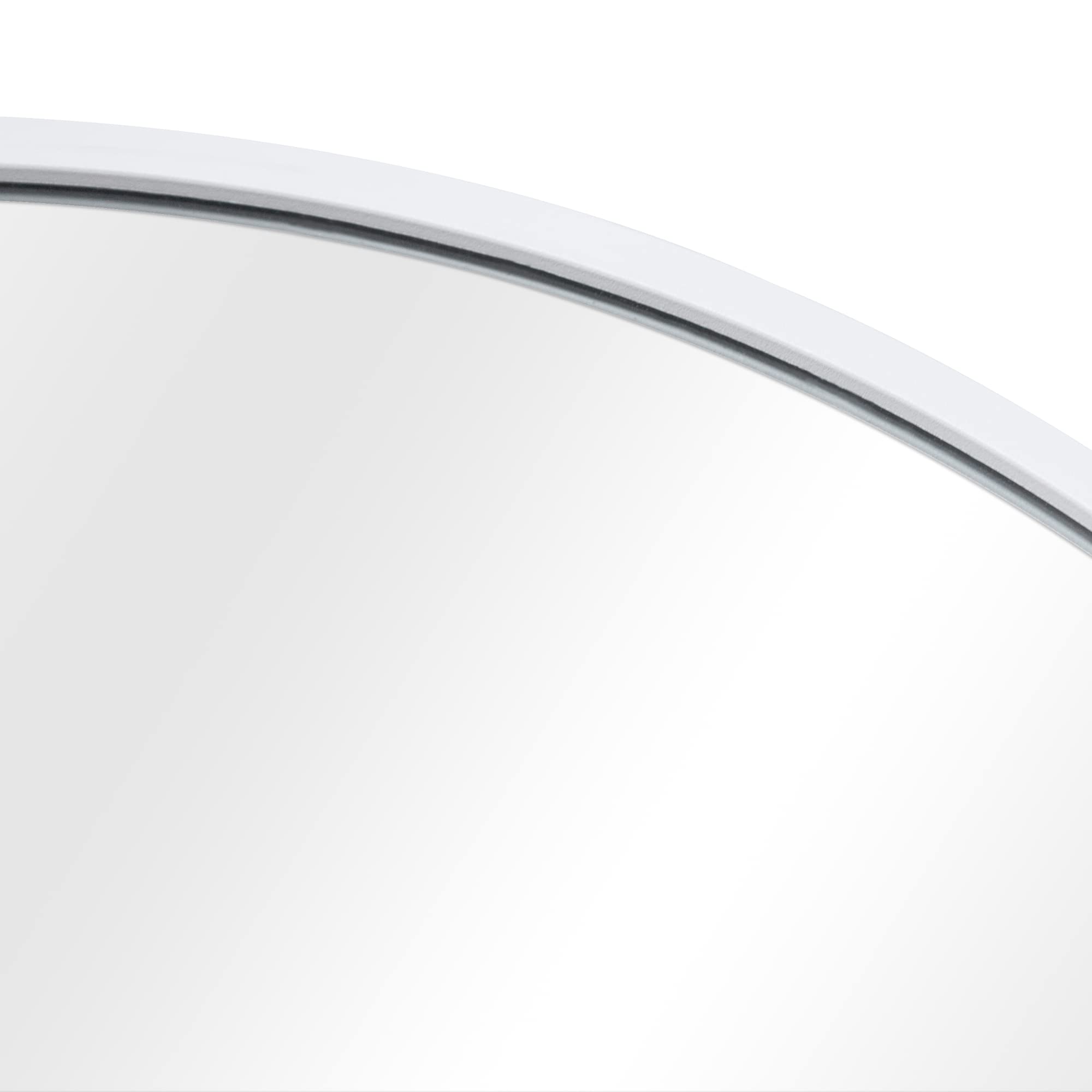 [en.casa] Specchio Rotondo da Parete Ø 50 cm Specchio da Bagno con Cornice in Alluminio - Bianco
