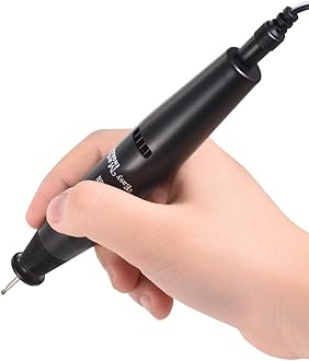 Portable Precision Electric Engraving Pen Engraver DIY Carve Graver Machine Tools Battery Powered with Strong Diamond Tip Bit for Jewellery Metal Plastic Glass Ceramic Stone Engraving Educatio