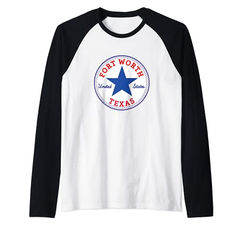 Fort Worth Texas United States of America USA Skater Outfit Raglan Baseball Tee, Black