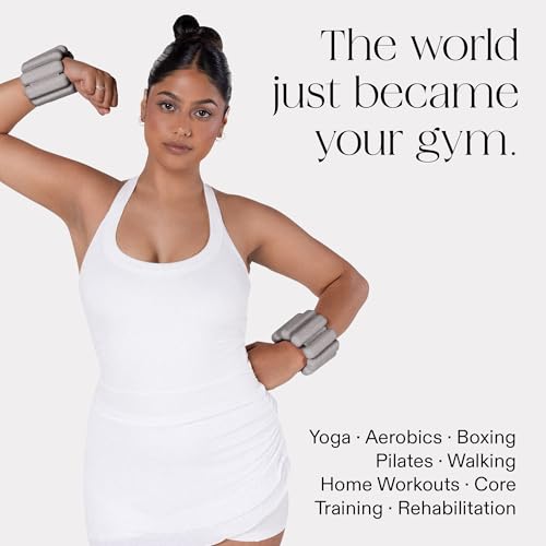 Image of Bala Bangles Wrist & Ankle Weights for Women & Men - Adjustable Weighted Bands - Soft Silicone Arm & Leg Weights for Pilates, Yoga, Walking, Barre, Home Workout & Strength Training Exercise