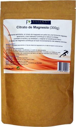 Citrato de Magnesio en polvo 300G | Puro 2500mg | 4 Meses | Energía y Recuperación para Deportistas | Alta Biodisponibilidad