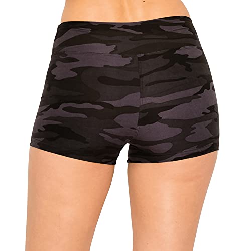 Image of ALWAYS Women Workout Yoga Shorts - Premium Soft Solid Stretch Cheerleader Running Dance Volleyball Short Pants Camo 153 XS