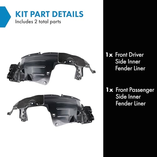 Image of TRQ Front Inner Fender Liner Set Compatible with 2018-2020 Honda Fit HO1248181 HO1249181