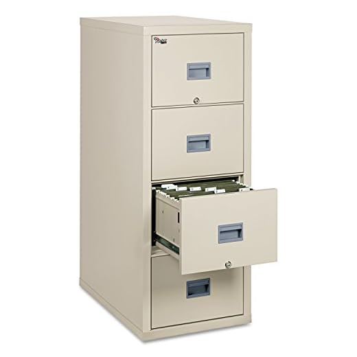FireKing 4P1831CPA Patriot Insulated Four-Drawer Fire File, 17-3/4w x 31-5/8d x 52-3/4h, Parchment