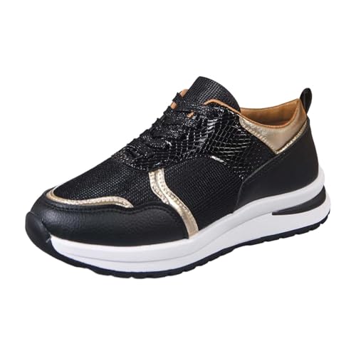 Baskets mode femme noire taille 38 à plateforme et lacets
