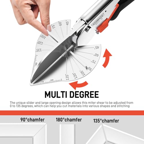 TOWOT Miter Shears, Angle Mitre Shear Cutter, Multifunctional Trunking Shears for Angular Cutting, Black - Image 4