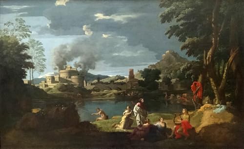 Impresión Lienzo Paisaje con Orfeo y Eurídice cuadro calidad