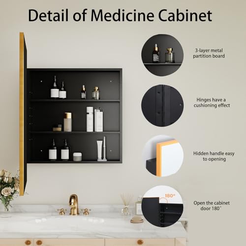 VIWILII Brushed Sliver Metal Medicine Cabinet Right-Angled Rectangle-Design by VIWILII - Used condition - Image 4