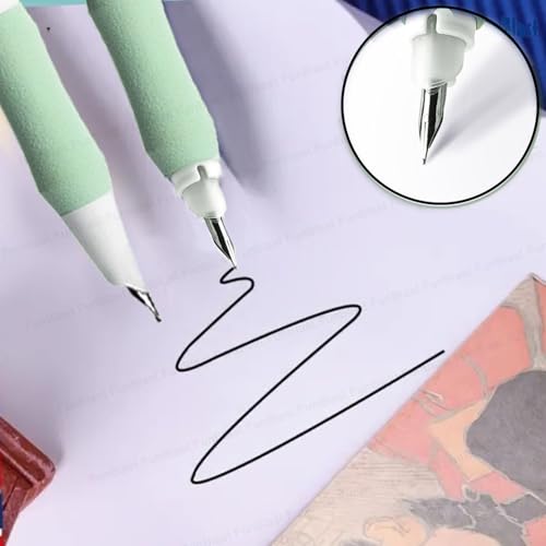 Image of FunBlast Fountain Pen for Students, Iridium Tip Nib Refillable Click 2 Pcs Fountain Pen with 6 Refills, Kawaii Stationary Gift for Kids, Pen for Office, School Stationery Items for Kids (Nebula)