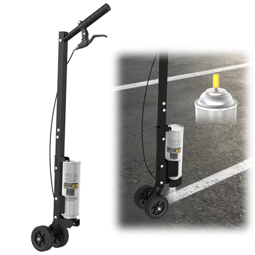 SFTPO Marking Paint Wand, Industrial Two Wheel Striping Paint Sprayer, Paint Sticks for Line Paint Ground, Sports Field, Parking Lot, Work with Inverted Marking Spray Paint (Round-Tip Nozzle)(35")