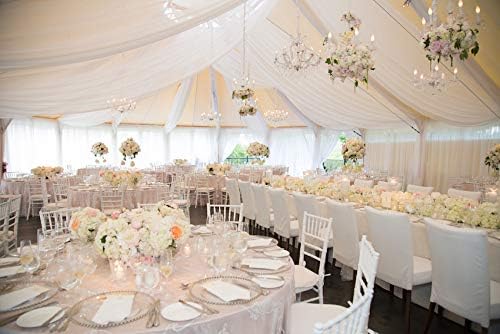 84 Inches Wide pure white Voile Net Curtain wedding drape Fabric (pure white, 84"wide X 5 meter long)