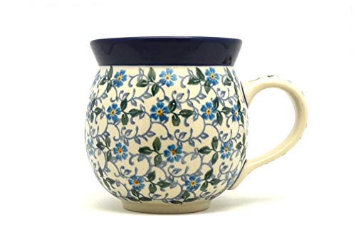 Polish Pottery Gallery Mug - 11 oz. Bubble - Forget-Me-Knot