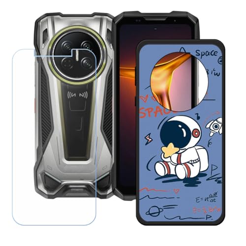 LCEHTOGYE �K�p Doogee V Max 2 Pro +�����K���X�X�N���[���v���e�N�^�[�p�P�[�X�A�K�p Doogee V Max 2 Pro (6,78")�ƌ݊����̂���u���b�N�\�t�gTPU�V���R���Q���P�[�X�ی�J�o�[ WZ20