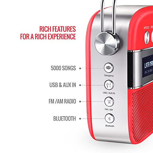 Image of Saregama Carvaan Premium Hindi - Portable Music Player with 5000 Preloaded Songs, FM /BT /AUX (Coral Pink)