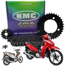 Kit Relaçăo Transmissão Tração Biz 110 e 125 2005 a 2024 Com Retentor Kmc