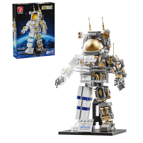 TYCOLE Jeu de Construction Spatial 860 Pièces Astronaute avec Support d’Exposition - Design Translucide, Jouet Créatif Cadeau Garcon/Filles 6 Ans et Plus Décoration Bureau Maison