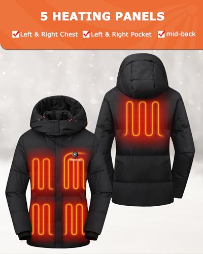 Venustas Women's Heated Down Jacket, Lightweight 90% Down Insulation Heated Jacket with Battery Pack for Skiing Outdoors2