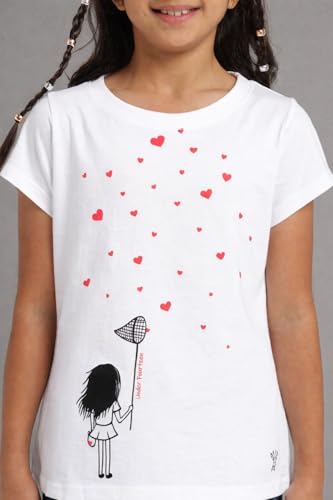 Image of Under Fourteen Only Girls Cotton Tops Collection - Round Neck, Crop Top, Full & Half Sleeve, Drop Shoulder, Ruffle Sleeve, Graphic Printed, Embroidered & Slub Knit Styles