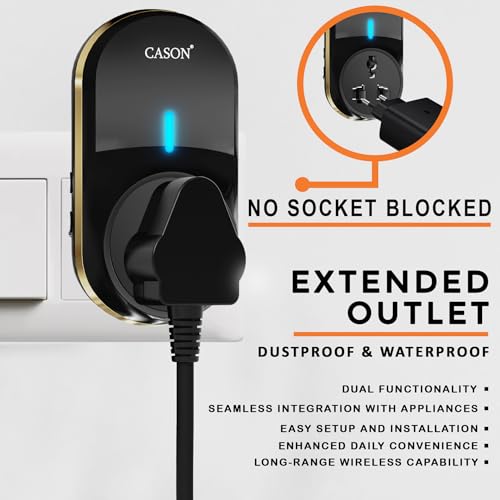 Image of CASON - Wireless Door Bell for Home Long Range /Door Bell wireless For Home /Wireless Calling Bell,Remote Bell With Socket Plug In type, up to 1000ft Range with 45 Chimes (1 Remote 1 Receiver, Black)