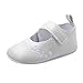 Toddler Flower Girl Shoes Non Slip Soft Mary Jane Shoes Slip-on Ballet 𝙵lats Shoes for Party School (White, 6 Months)