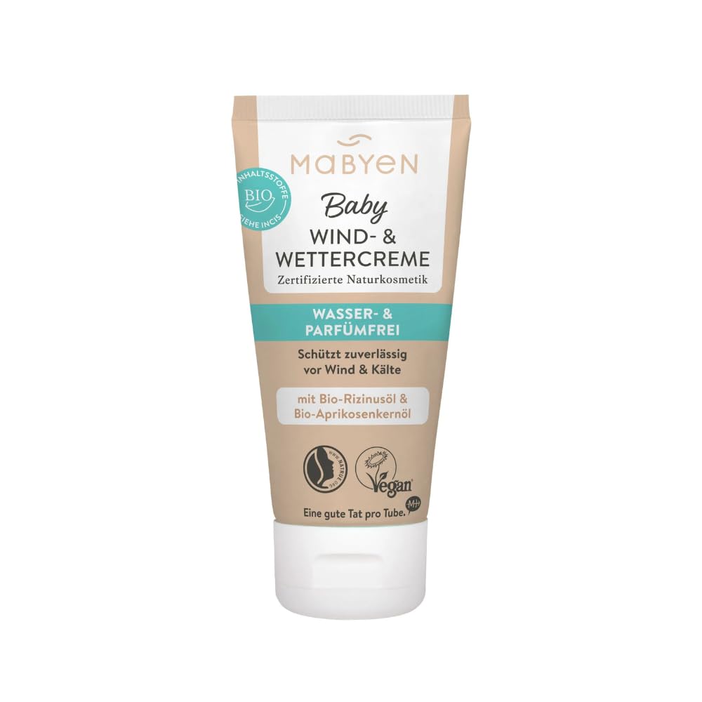 MABYEN Wind- und Wettercreme 50 ml | ÖKO-Test Sehr gut - Babycreme Körper und Gesicht - Zertifizierte Naturkosmetik - Natrue, Vegan, Parfümfrei, Wasserfrei.
