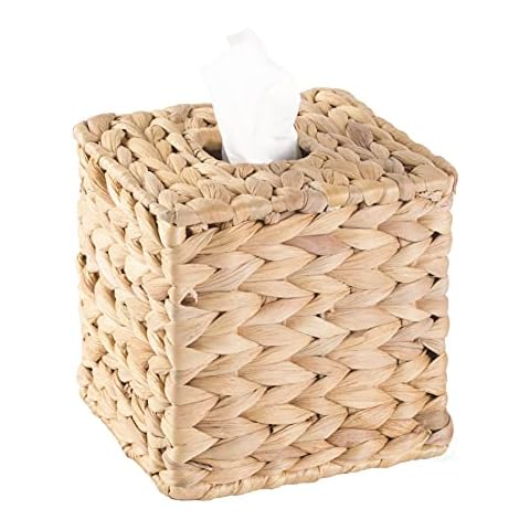 Vintiquewise Water Hyacinth Wicker Tissue Box Cover (Square) Cover