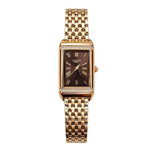Image of Carlton London Women Amara Analog Watch, Rectangle Dial, Stainless Steel Strap, Quartz Movement, 30M Water Resistant, Casual Wear