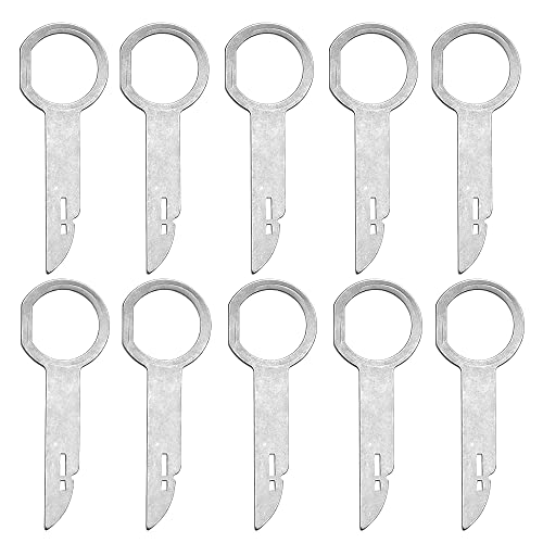 YIXISI 10 Pièces Clé Démontage Autoradio, Autoradio Étrier de Déverrouillage pour 6000 CD, Sony 6 Disc Facade Tiroir, Cle Extraction Autoradio Compatible...