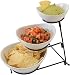 3 Tier Oval Chip and Dip Bowl Set Party Food Server Display Set Tiered Snack Server with Metal Rack