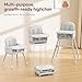 Obee Odee 3-in-1 Portable Baby High Chair for Babies and Toddlers, Convertible Easy Clean Infant Foldable Highchair with Adjustable Legs & Dishwasher Safe Tray, Grey