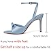RIBONGZ Women's High Light Blue Heels Round Open Toe Sexy Kitten Sandals Stiletto Heeled Pumps Ankle Strap Bridal Shoes with Bow Summer Wedding Party Casual Office Work 7.5